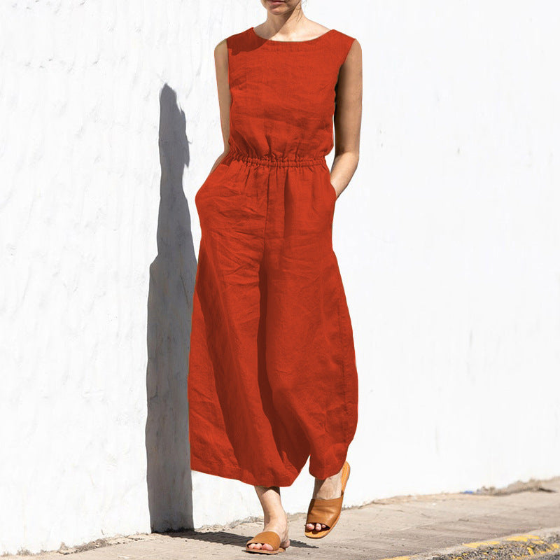 Angela - Bequemer ärmelloser Damen-Jumpsuit