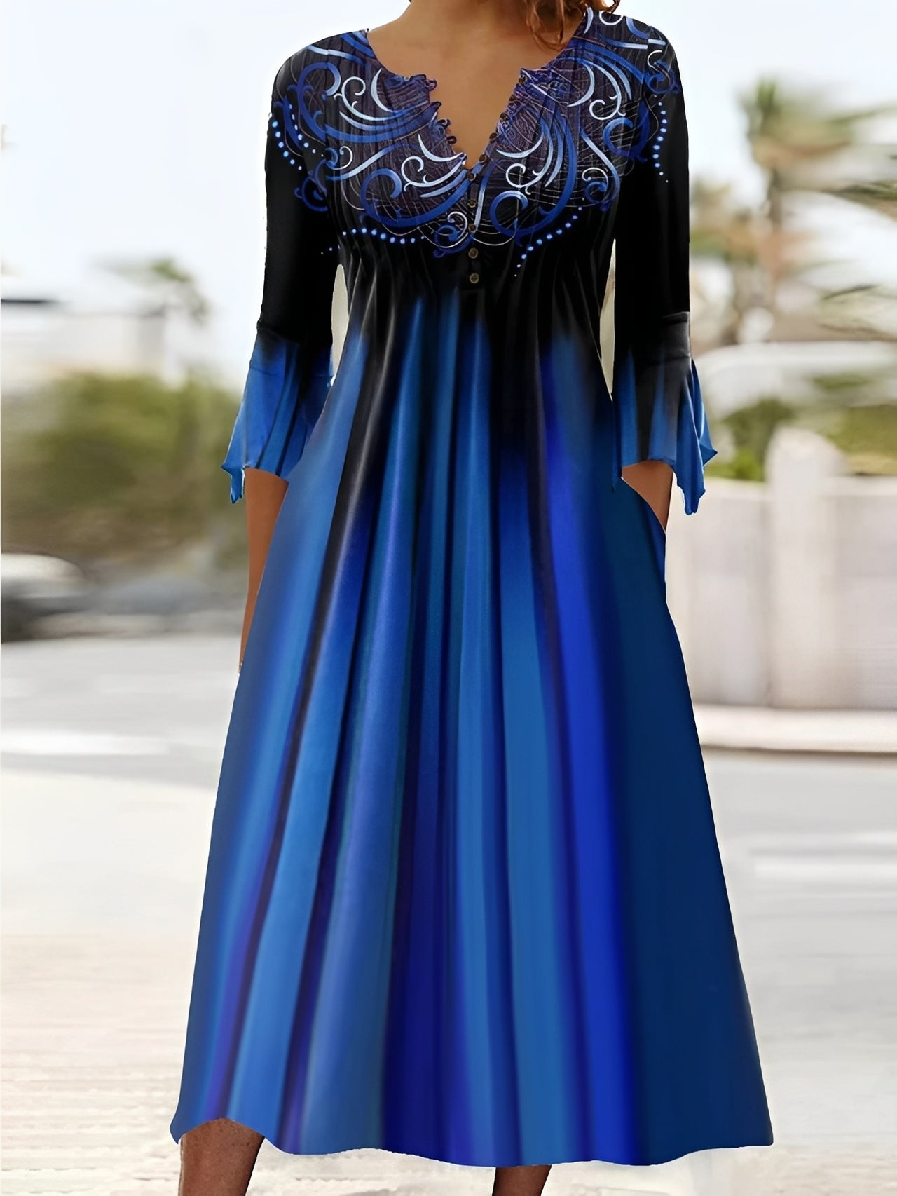 Bonnie - Schickes Midikleid für Damen mit 3/4-Ärmeln