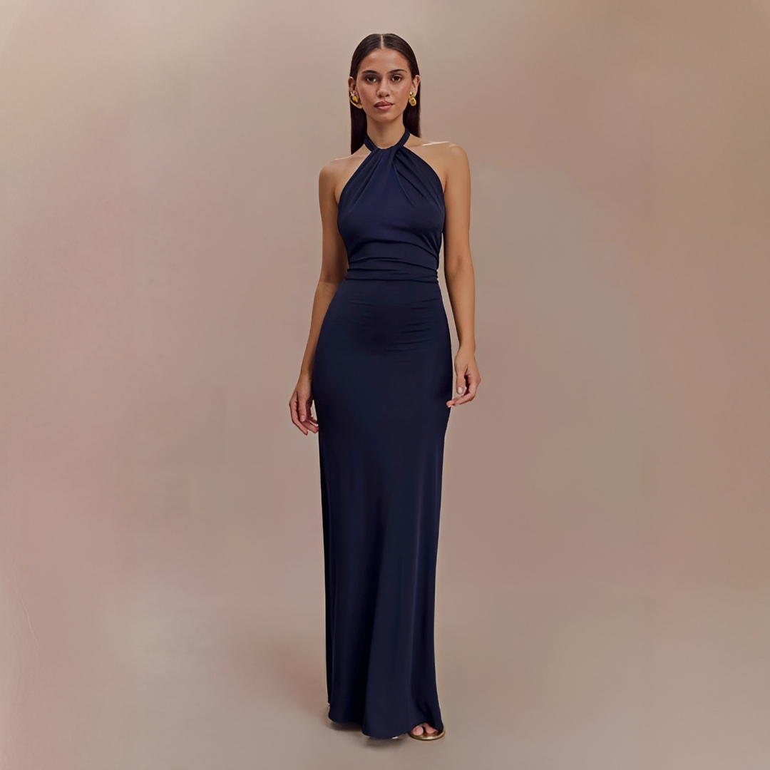 Mabel - Elegantes rückenfreies Maxikleid