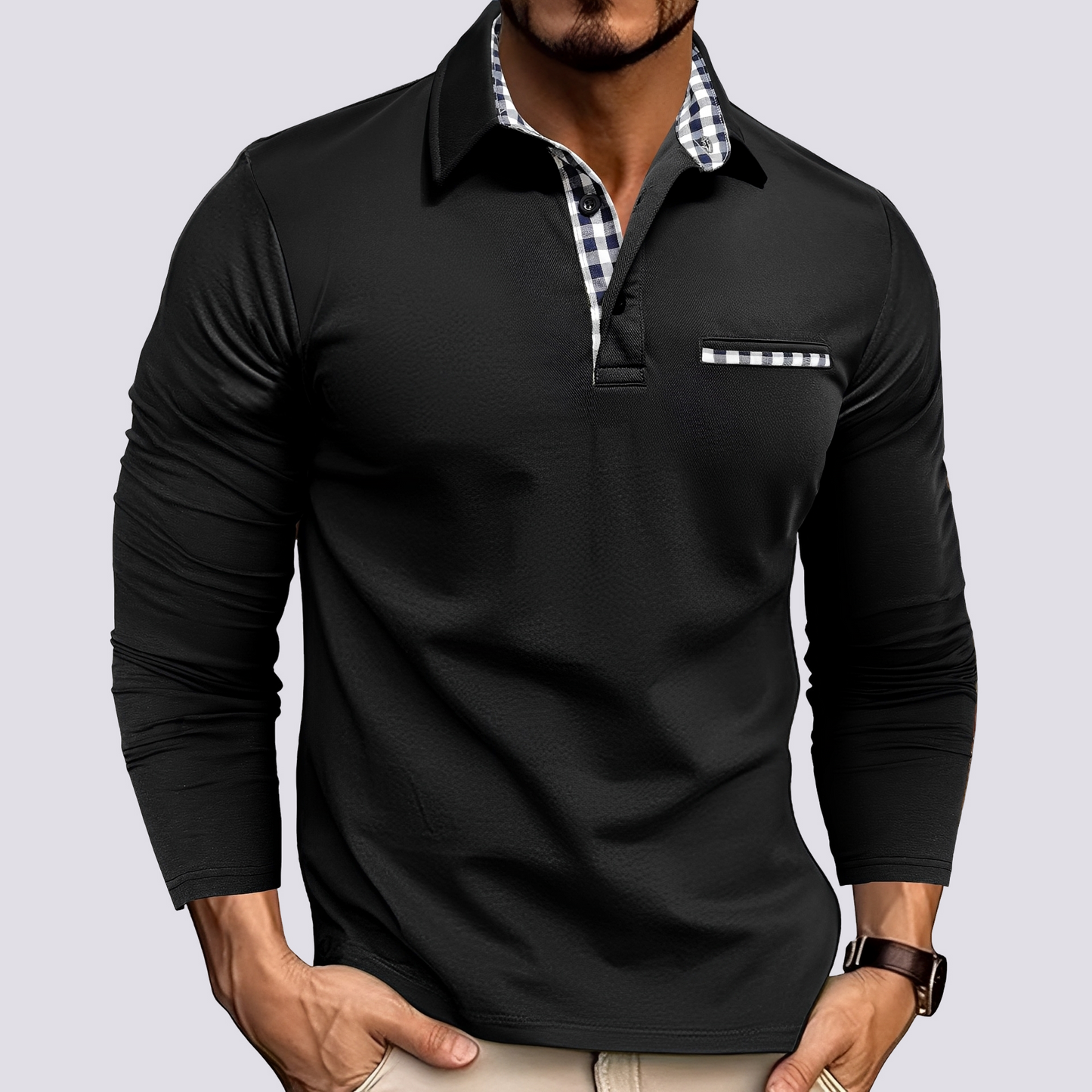 Mark – Poloshirt für Männer – Legeres Langarmshirt