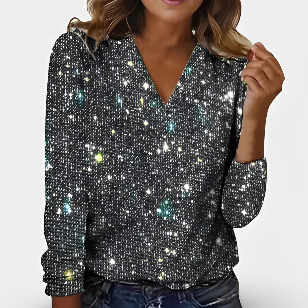 Casandra - Glitzerndes modernes Top für Damen