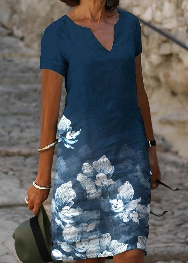 Kristina - Edles, blumiges Damenkleid mit kurzen Ärmeln