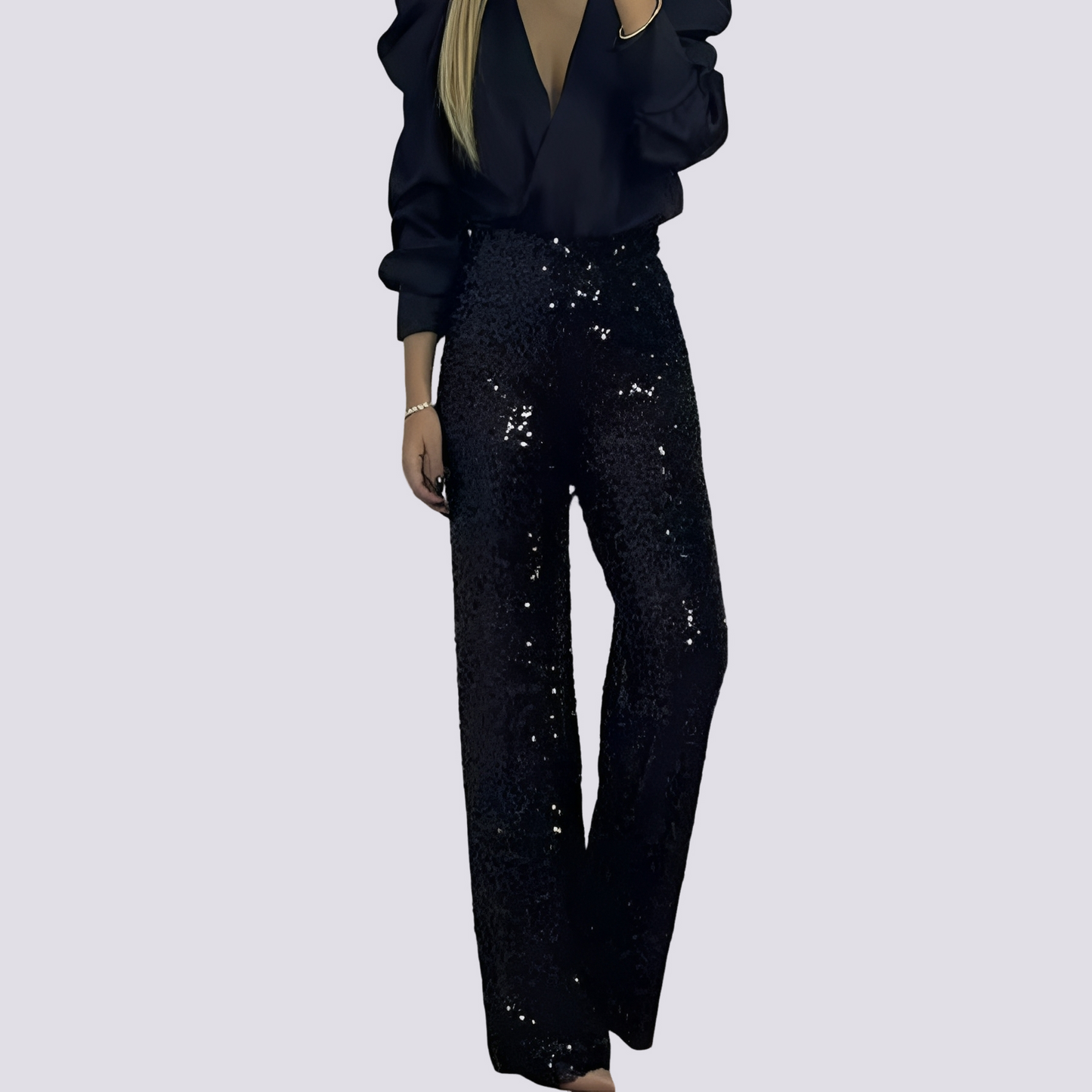 Mandy - High-Waist-Paillettenhosen