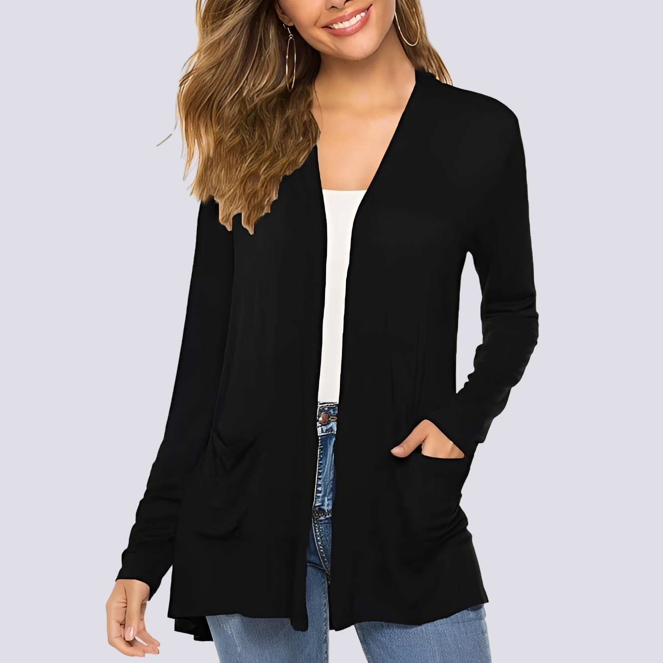 Bertha - Bequeme Jacke mit langen Ärmeln