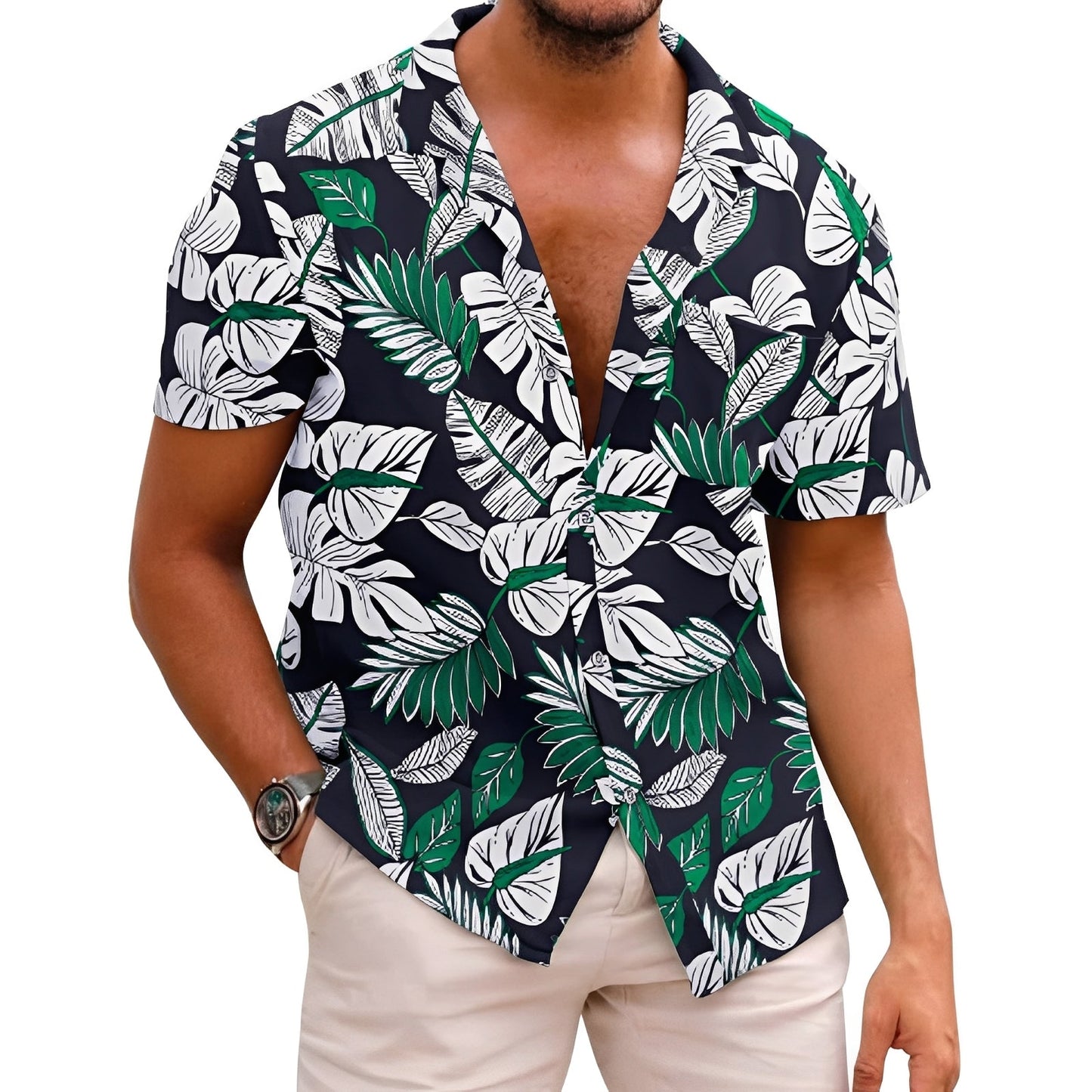 Harry - Elegantes Herrenhemd mit tropischem Design