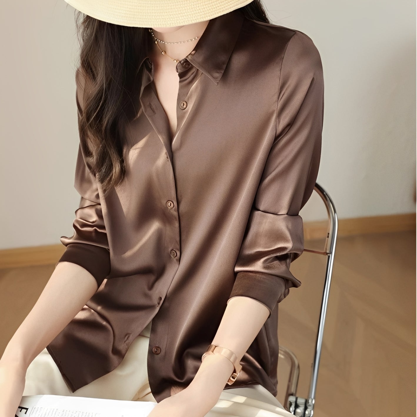 Annalise - Elegante Damenbluse mit Knopfleiste