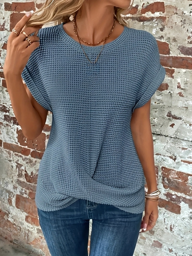 Annie - Elegantes kurzärmeliges Damen-Waffelshirt