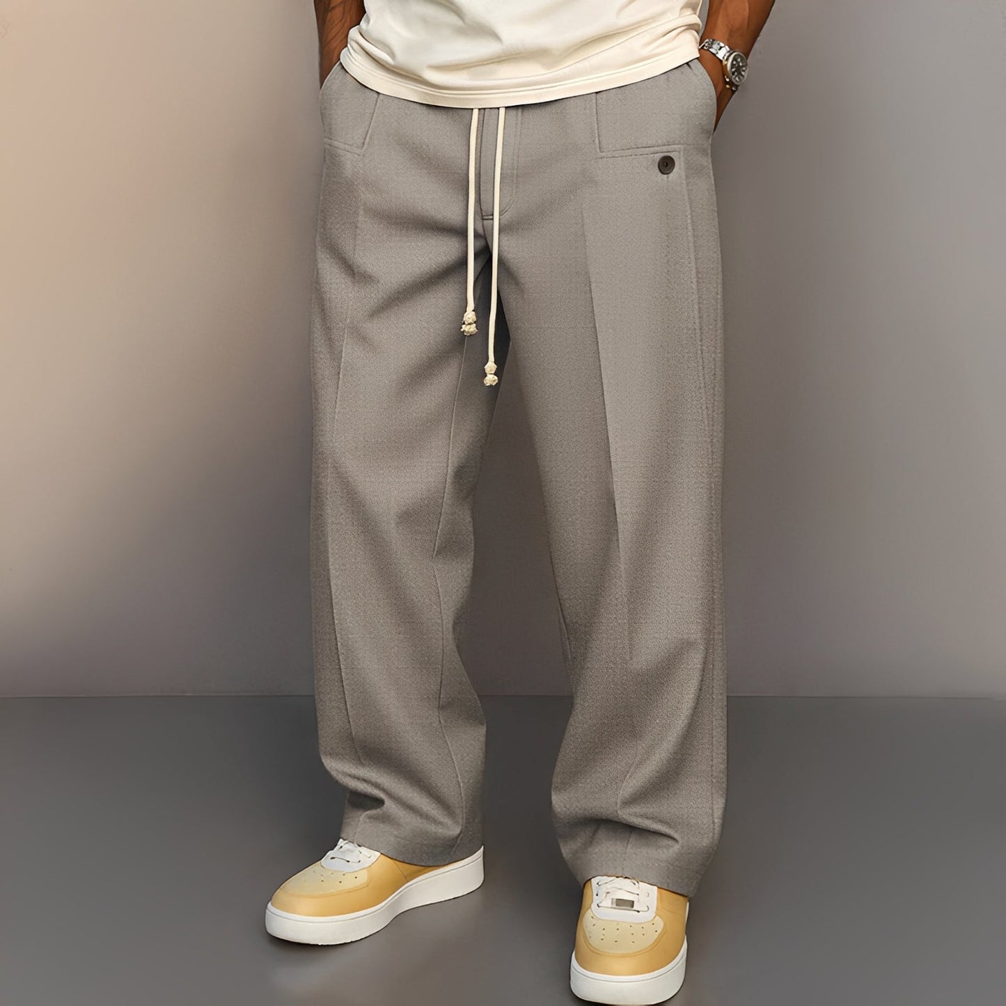 Conor - Komfortable Herrenhose mit geradem Schnitt und Kordelzug