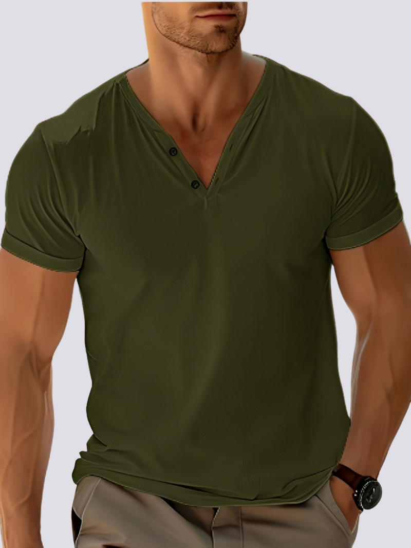 Oliver - Herren-Retro-Shirt mit V-Ausschnitt