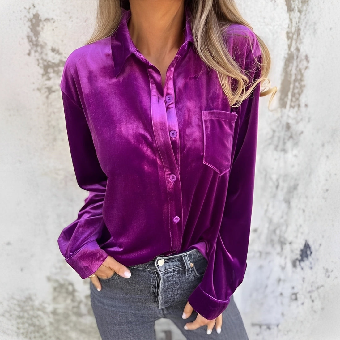Jessie - Langärmelige Bluse mit Knopfverschluss
