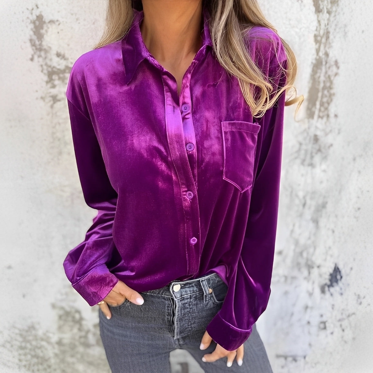 Jessie - Langärmelige Bluse mit Knopfverschluss