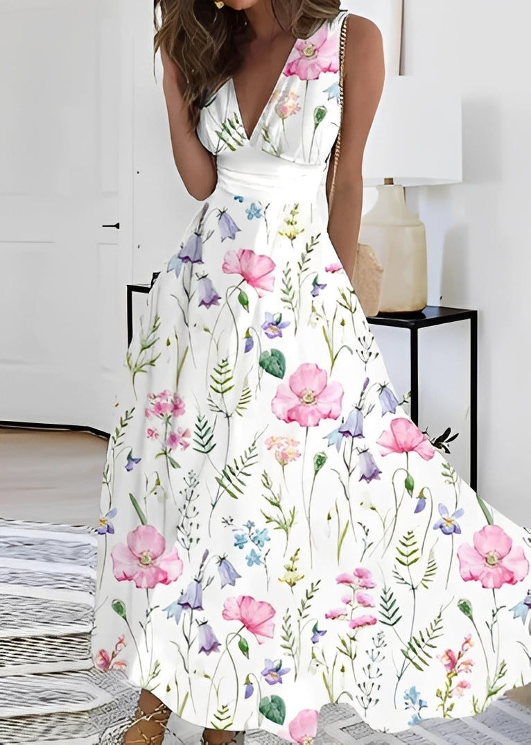 Kathryn - Stilvolles Maxikleid mit floralen Mustern für Damen