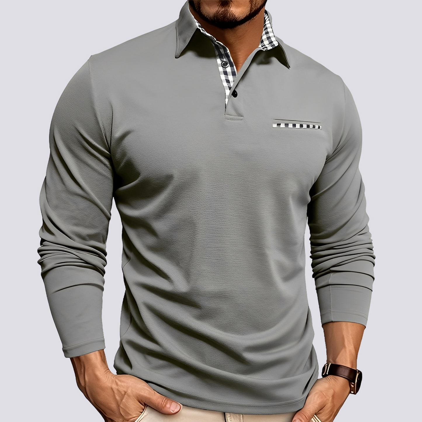 Mark – Poloshirt für Männer – Legeres Langarmshirt
