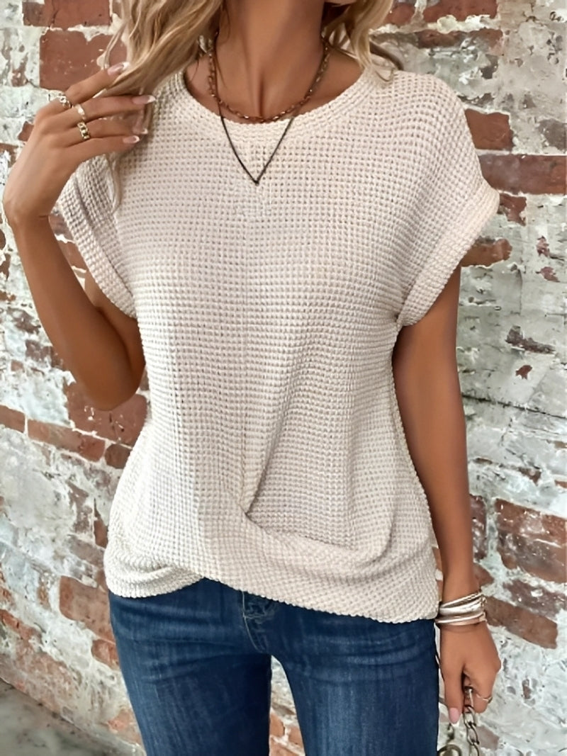 Annie - Elegantes kurzärmeliges Damen-Waffelshirt