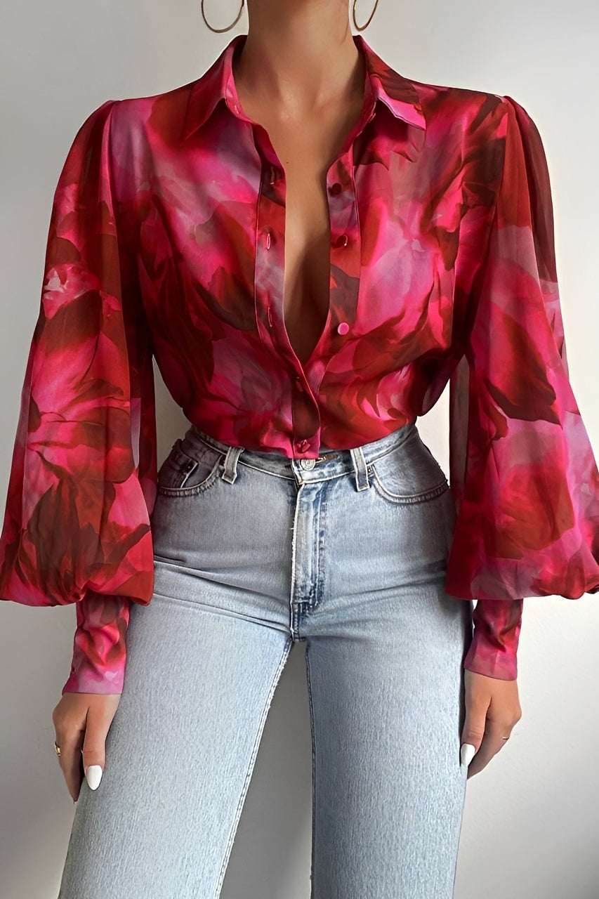 Carla - Elegante Bluse mit Laternenärmeln für Damen