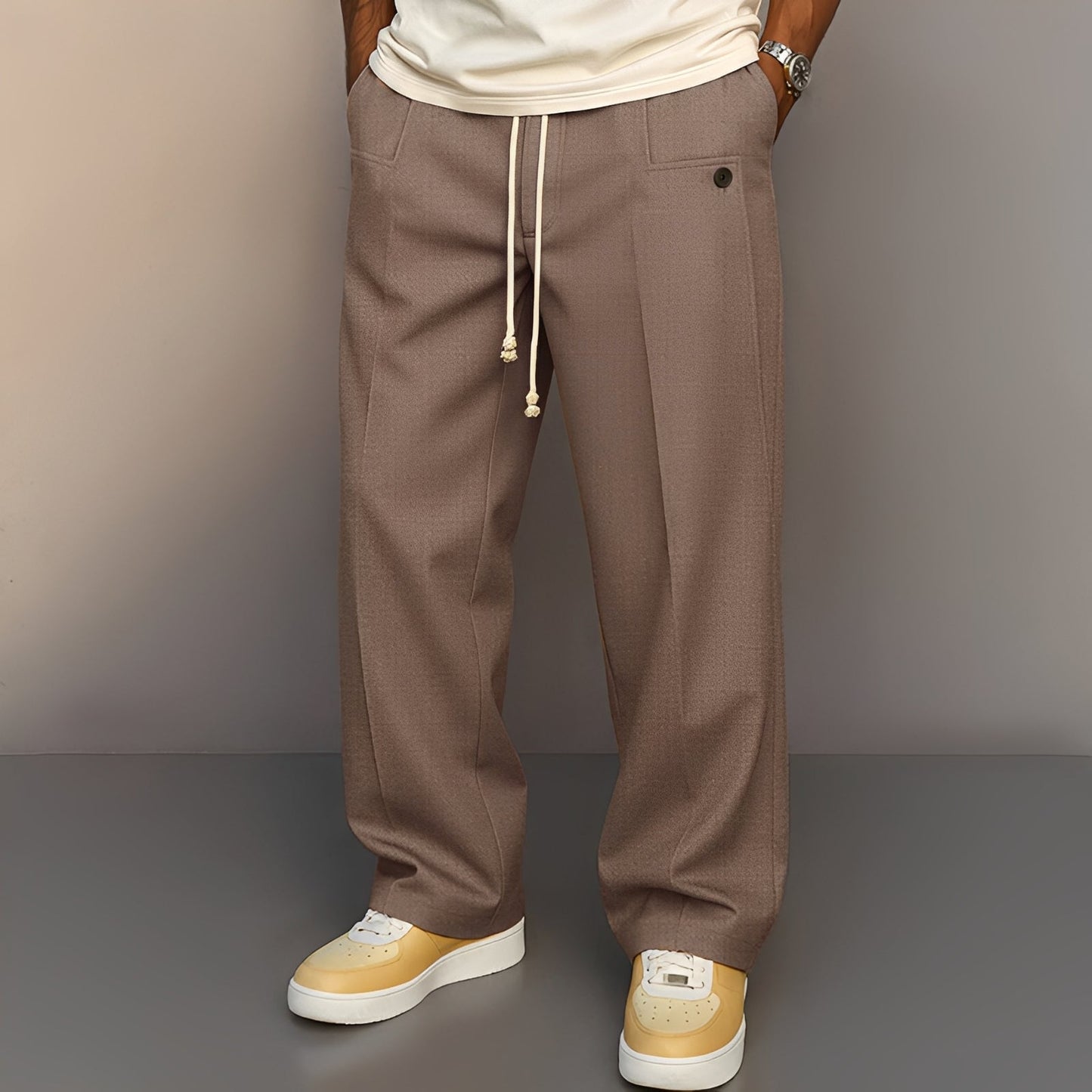 Conor - Komfortable Herrenhose mit geradem Schnitt und Kordelzug