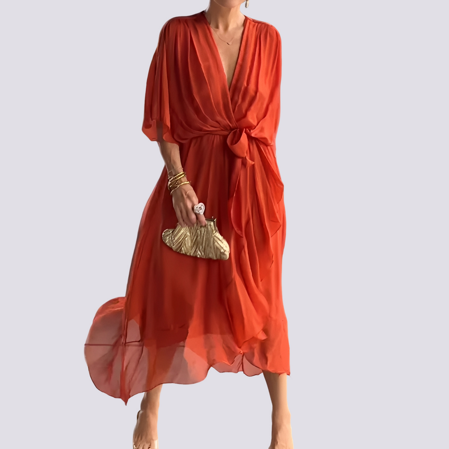 Jane - Kleid mit V-Ausschnitt und asymmetrischem Design