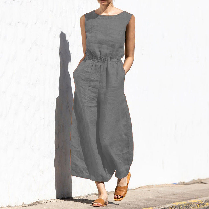 Angela - Bequemer ärmelloser Damen-Jumpsuit