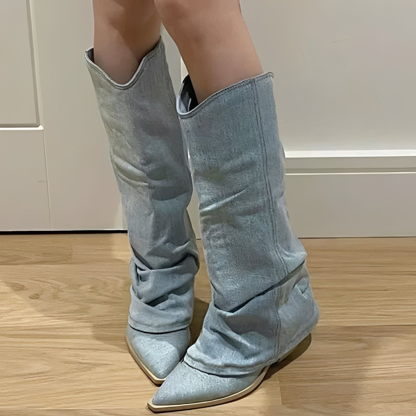 Josie - Modische kniehohe Jeans-Stiefel für Damen