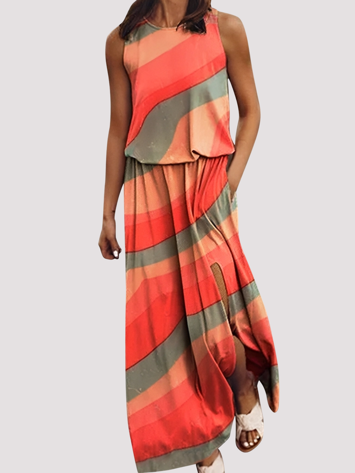 Halle - Stilvolles, ärmelloses Damen-Maxikleid