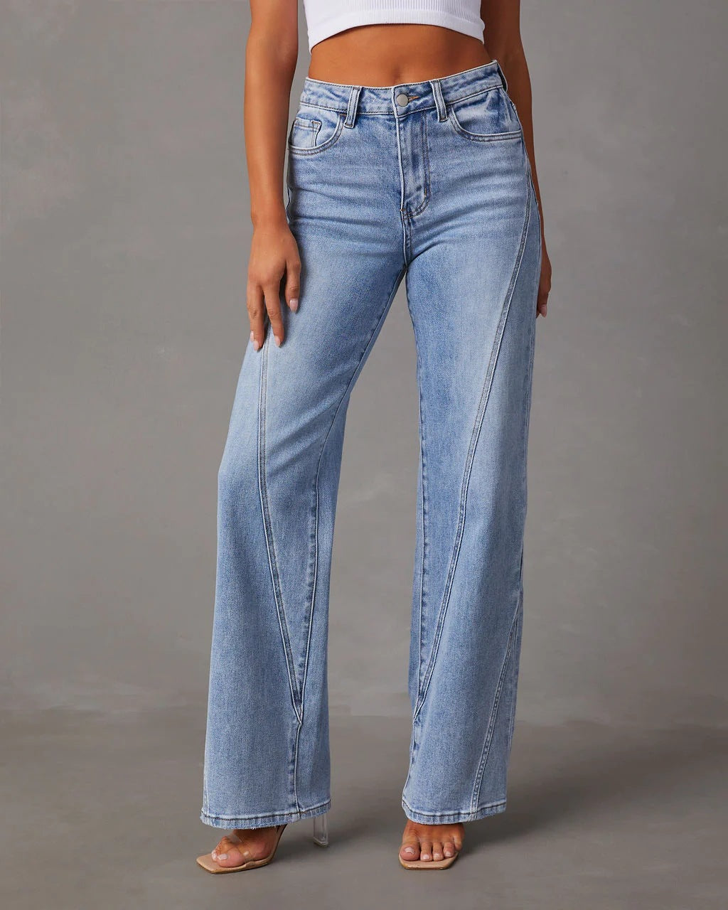 Rhian - Moderne, weit geschnittene Jeanshose