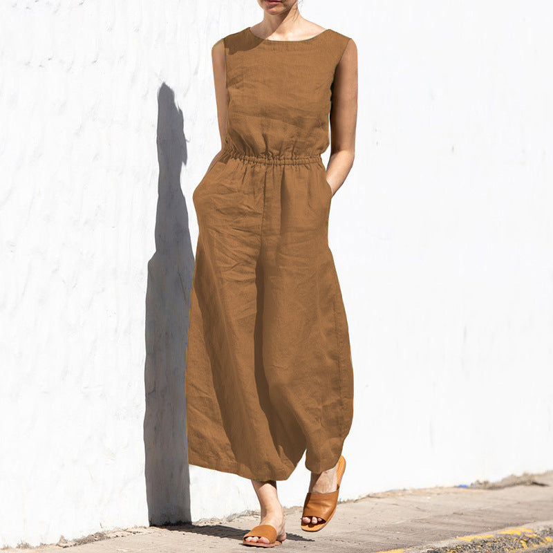 Angela - Bequemer ärmelloser Damen-Jumpsuit