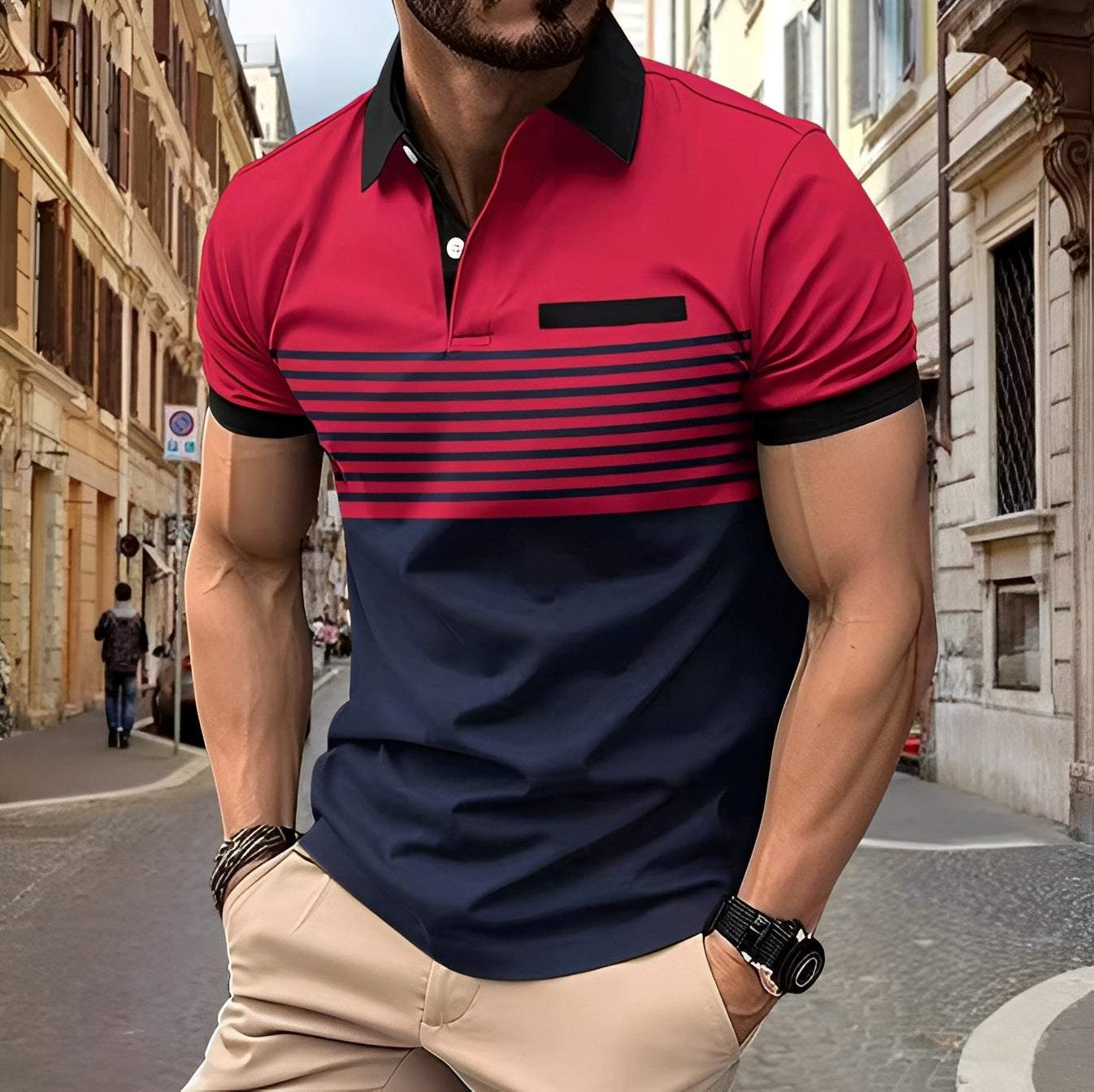 Thomas - Elegantes, figurbetontes Herren-Poloshirt