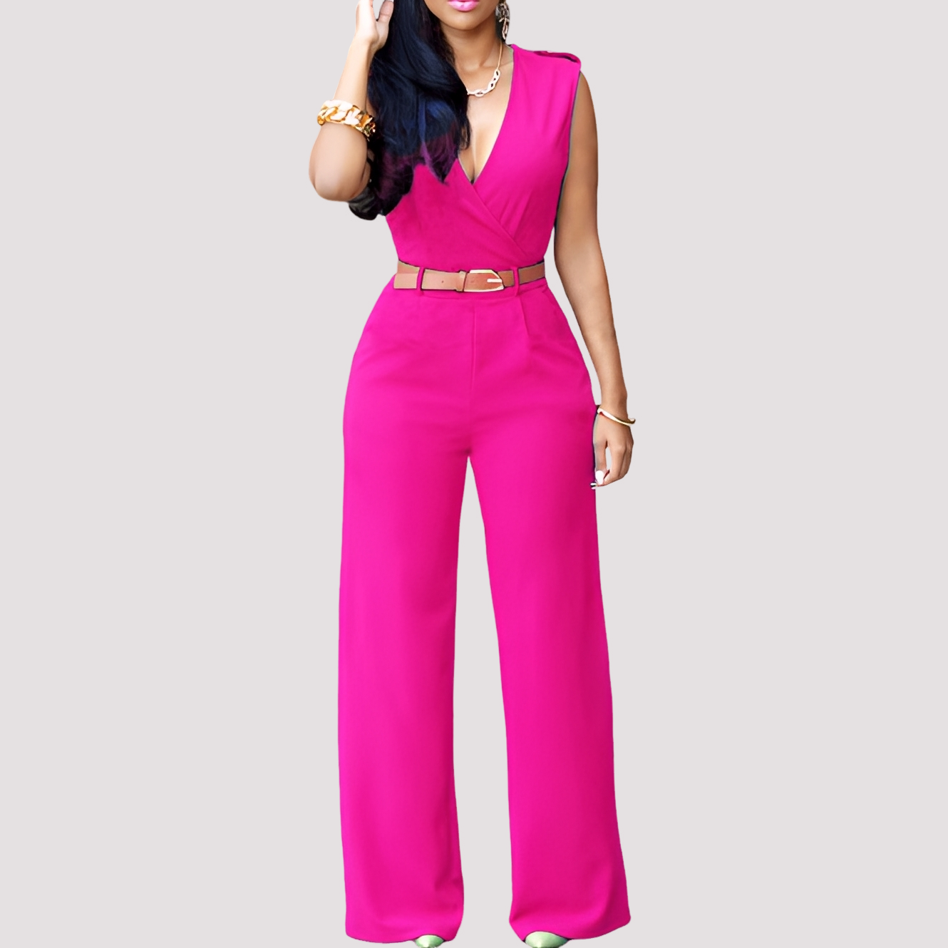 Esther - Stilvoller Damen-Jumpsuit mit Gürtel