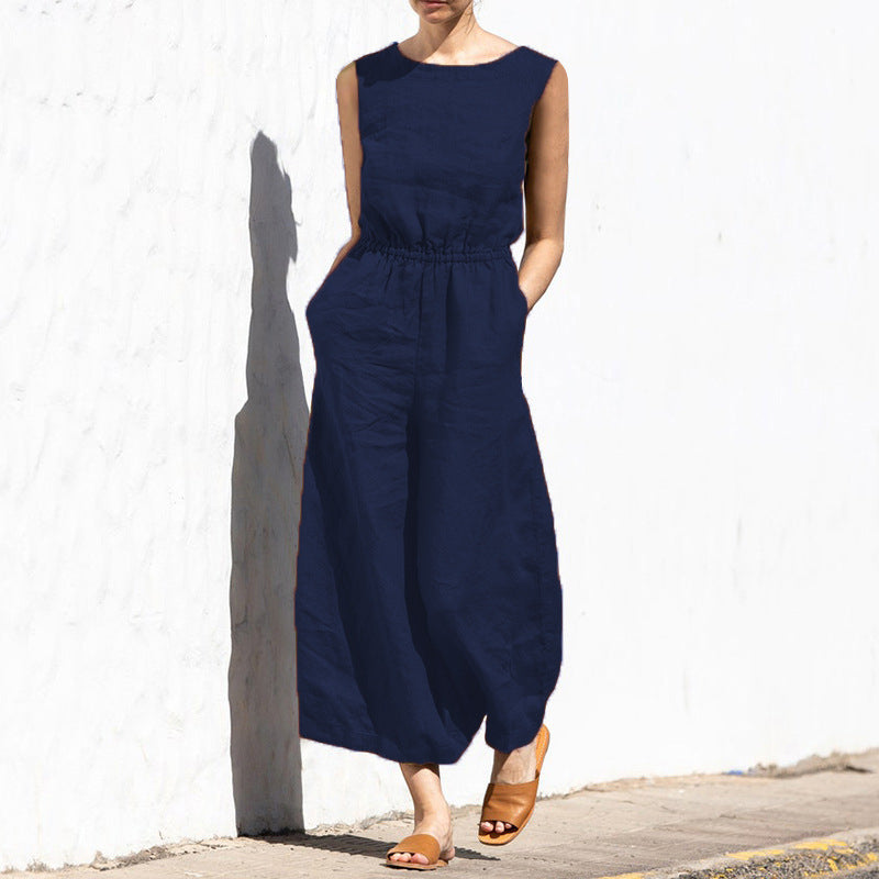 Angela - Bequemer ärmelloser Damen-Jumpsuit