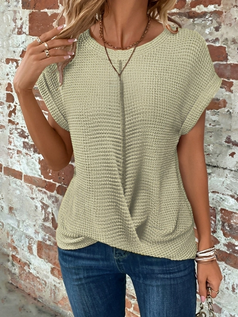 Annie - Elegantes kurzärmeliges Damen-Waffelshirt