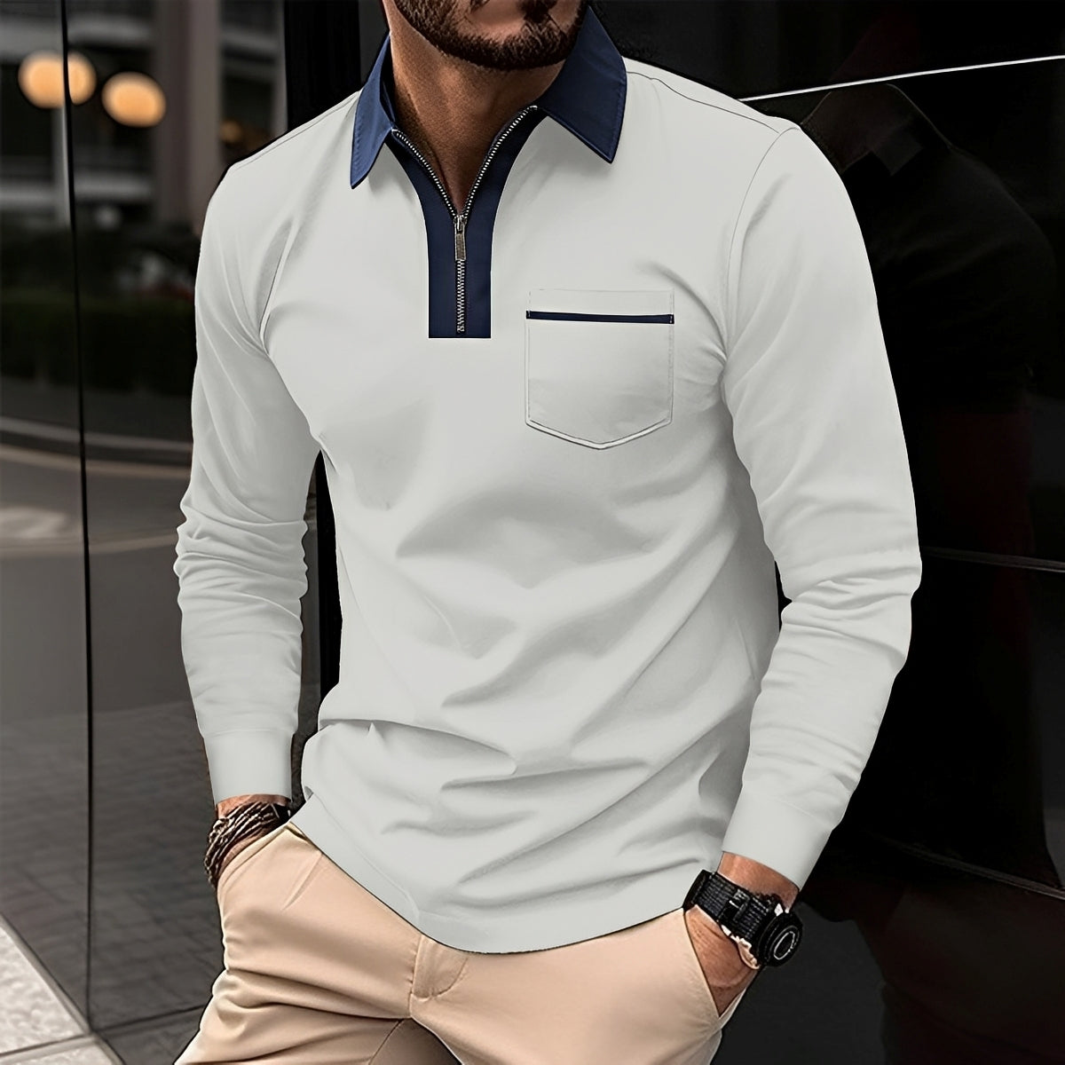 Jackson - Herren Langarm-Poloshirt - Für den Alltag