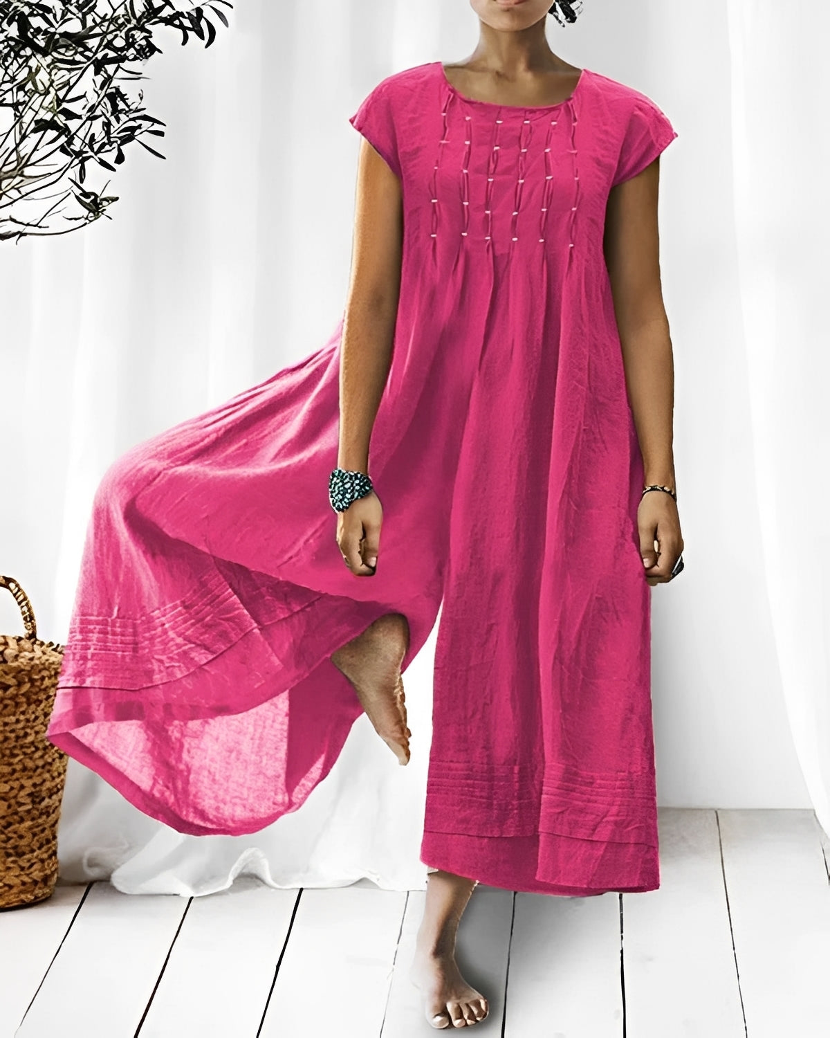 Claudia - Schicker Damen-Jumpsuit mit kurzen Ärmeln