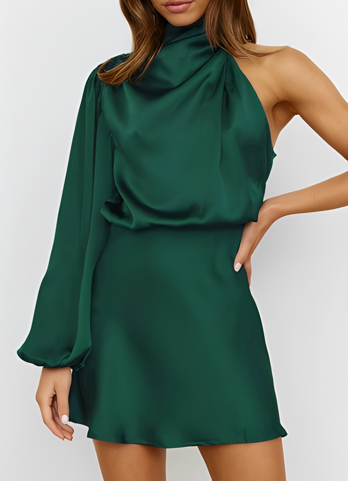 Sammy - Schickes One-Shoulder-Kleid mit langen Ärmeln
