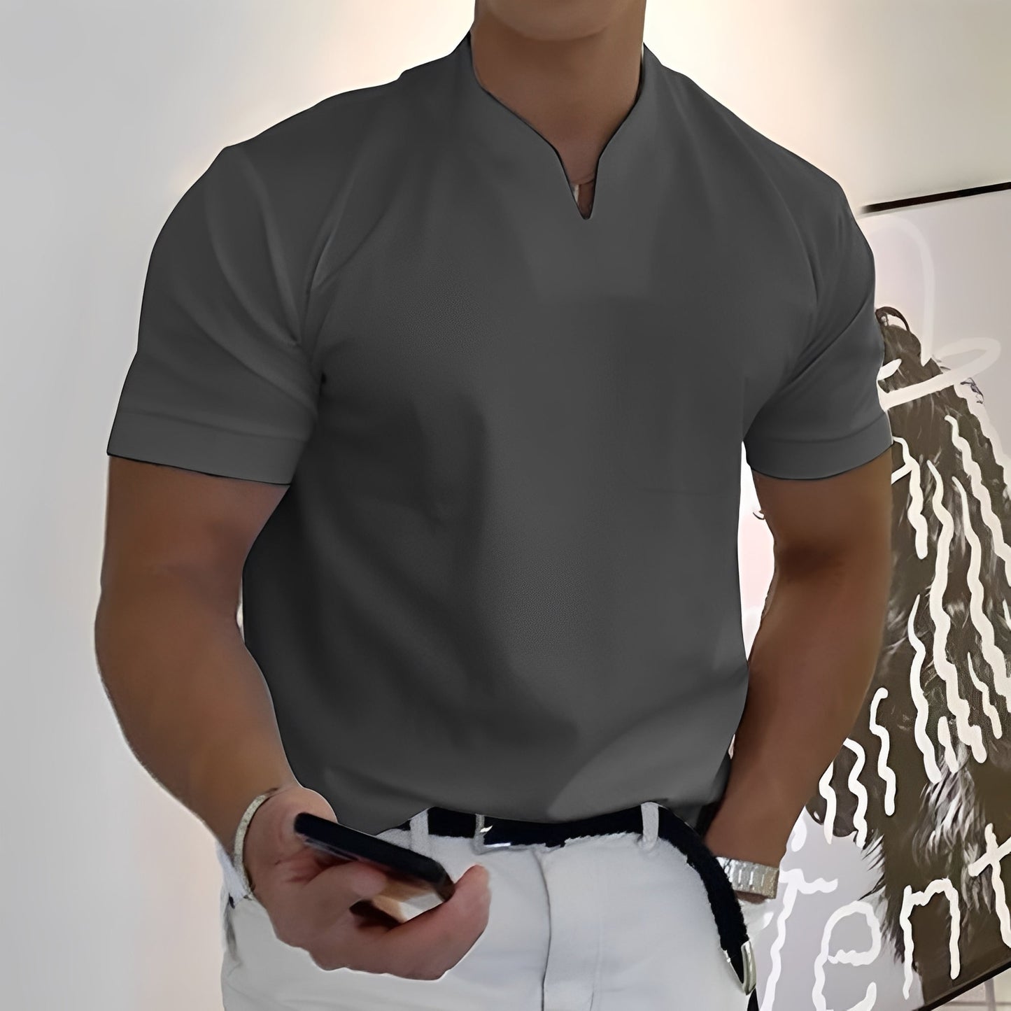 Joel - Herrenhemd mit flexiblem Bund für einen lässigen Look