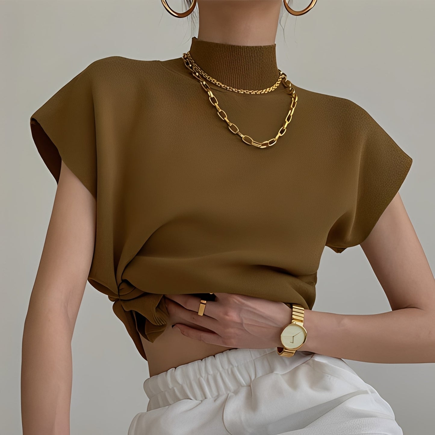 Rhea - Elegantes Halbrollkragen-Top