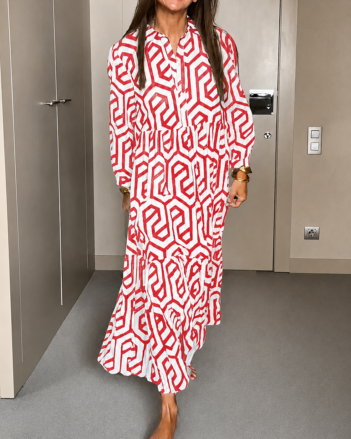 Lishcelle - Stilvolles, Weitgeschnittenes Midikleid