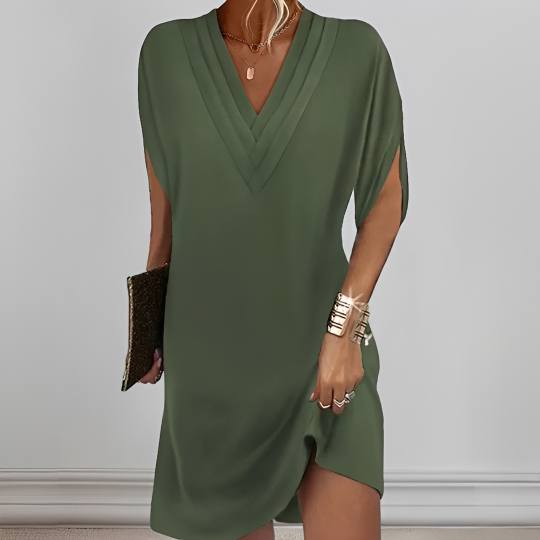 Jazlynn - Kleid mit Falten und Fledermausärmeln