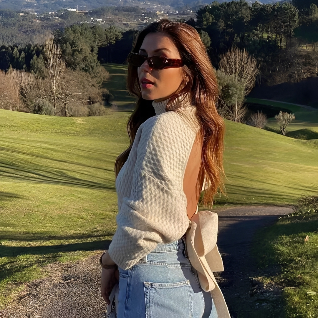 Adelyn - Trendiger Pullover mit Schleifenband