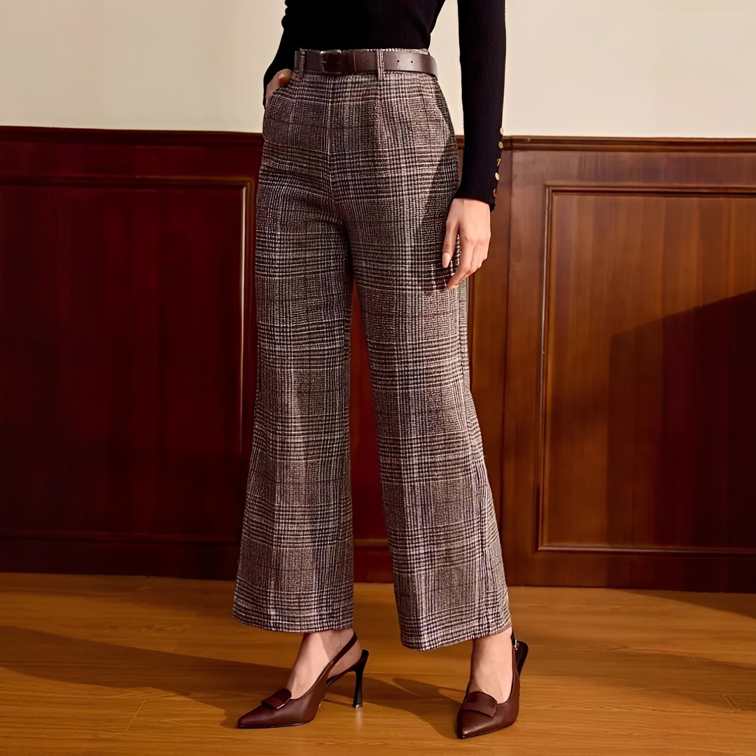 Christabel - Karierte hoch taillierte Hose