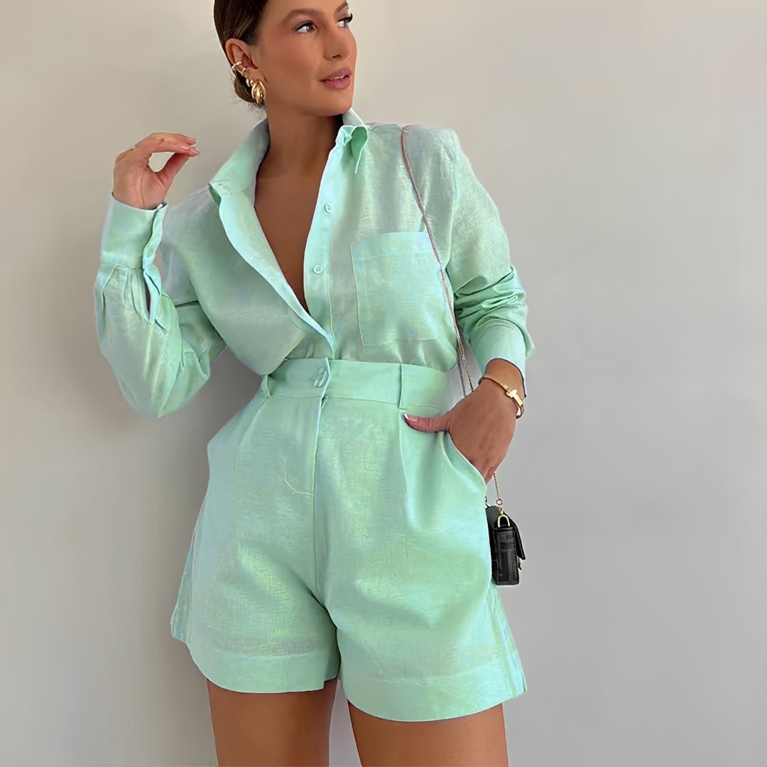 Yasin - Langarm-Loses Shorts-Set