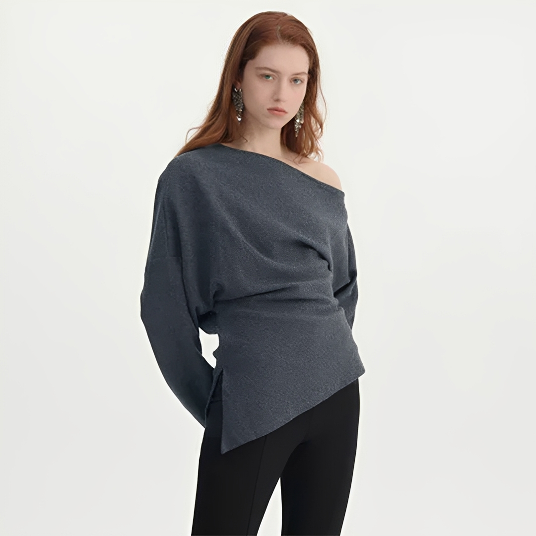 Gellie - Modisches asymmetrisches Hals-Top