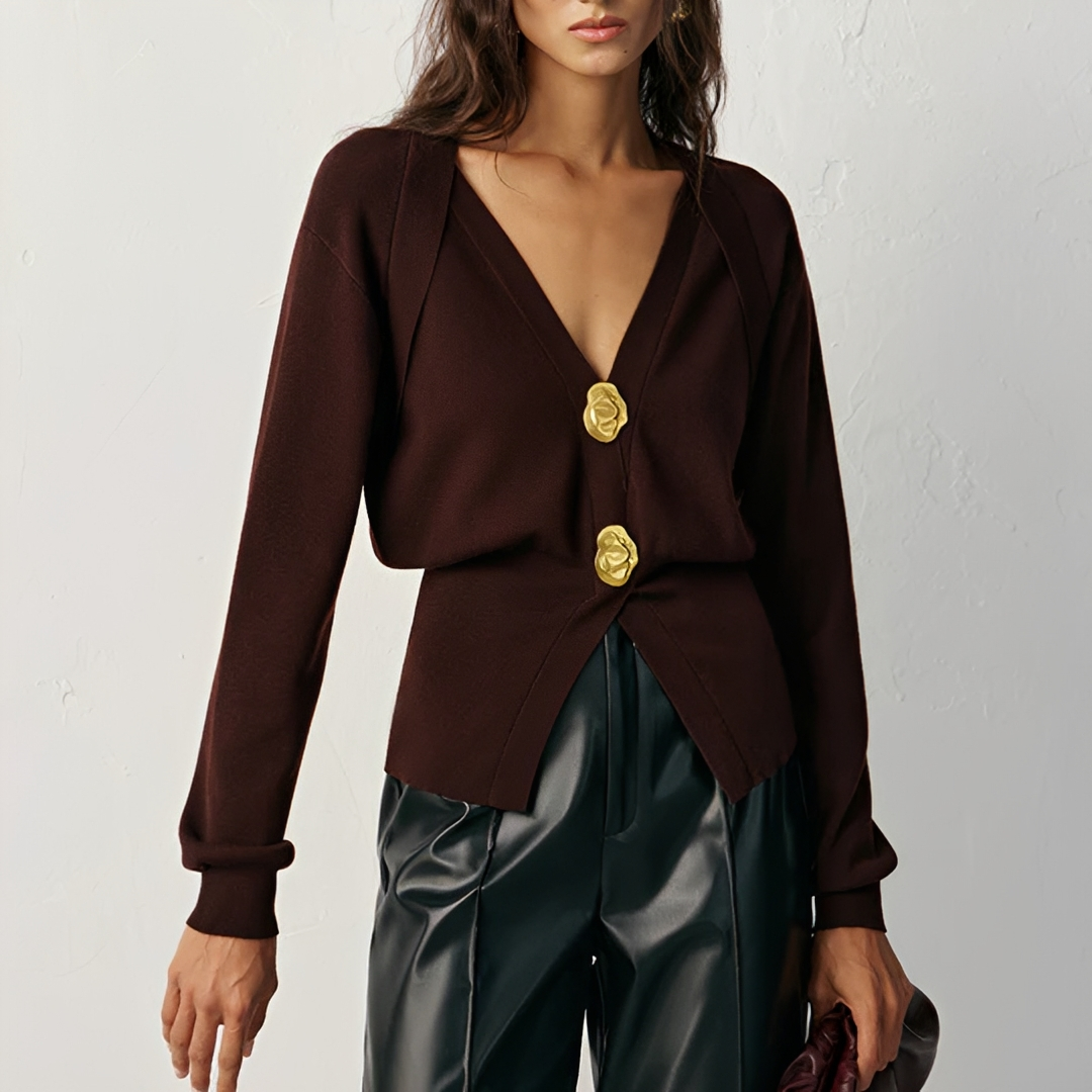Kisha - Schicke V-Ausschnitt Jacke