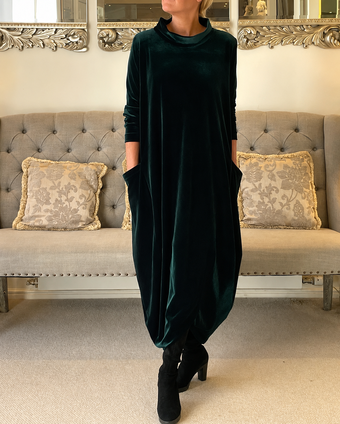 Zalinia - Elegantes Kleid mit Rundhalsausschnitt