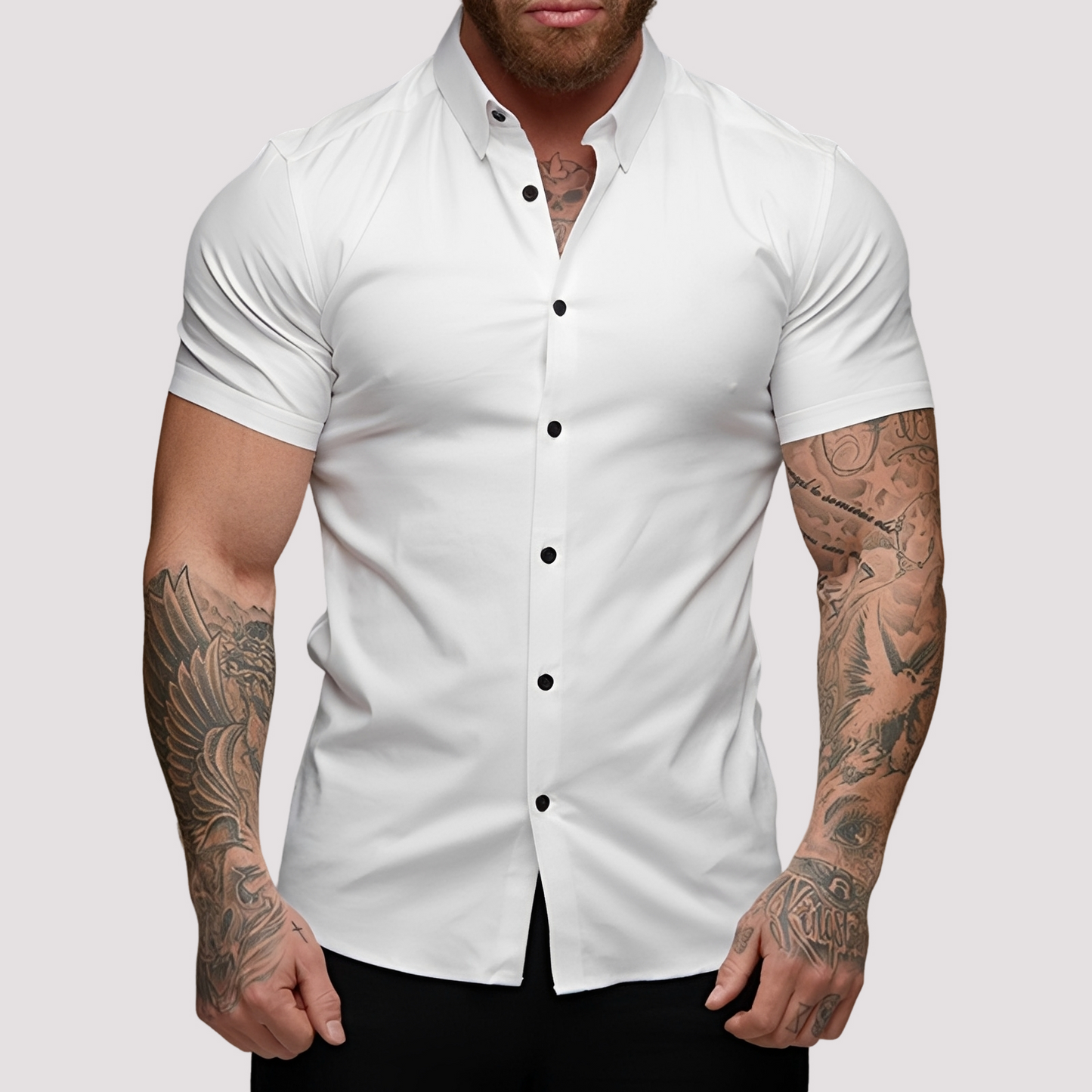 Oscar - Slim-Fit Herrenhemd mit kurzen Ärmeln