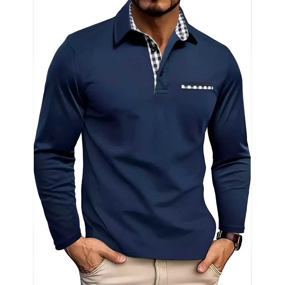 Gerald - Stilvolles Langarm-Poloshirt für Herren