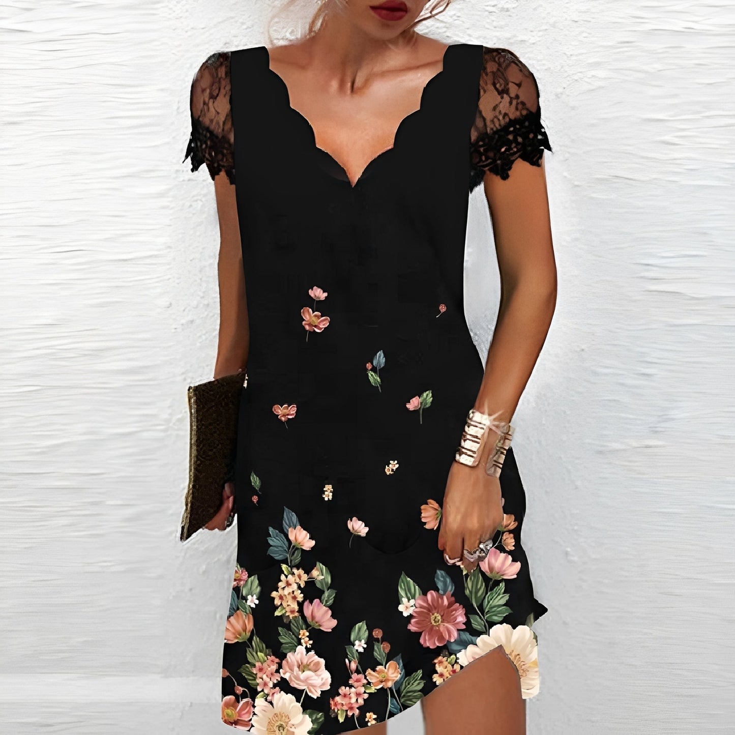Vanessa - Elegantes Damenkleid mit Blumendesign