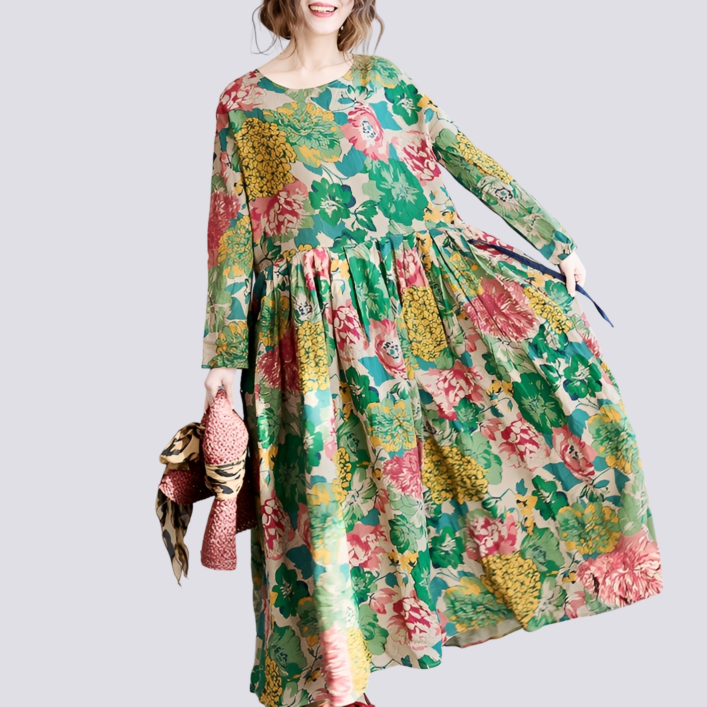 Terry - Schickes Damen-Maxikleid mit Blumenmuster