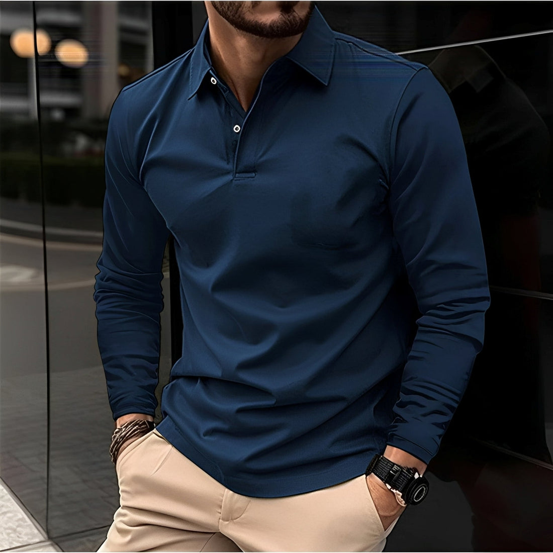 Conner – Herren-Poloshirt mit langen Ärmeln – Komfortabel & lässig
