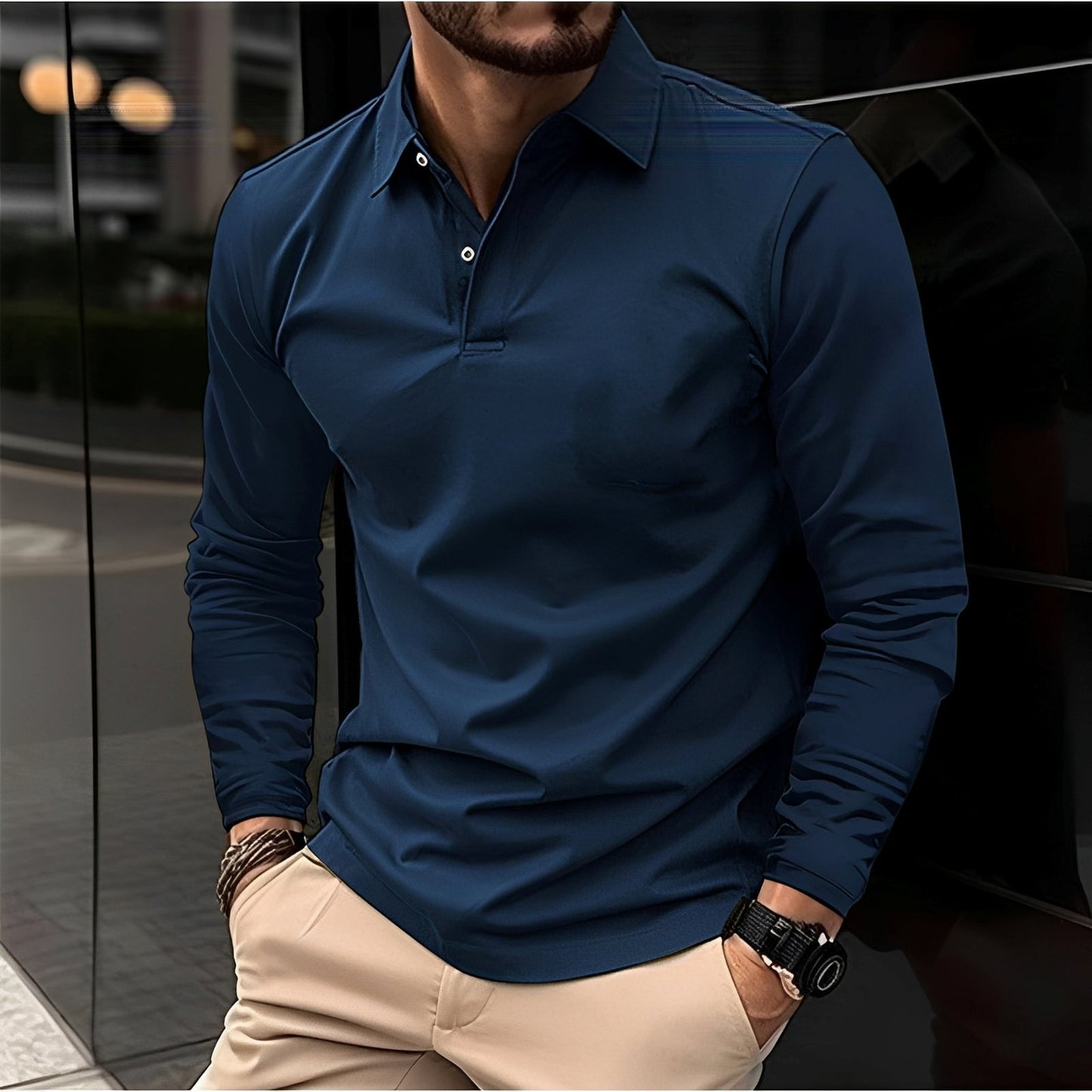 Conner – Herren-Poloshirt mit langen Ärmeln – Komfortabel & lässig