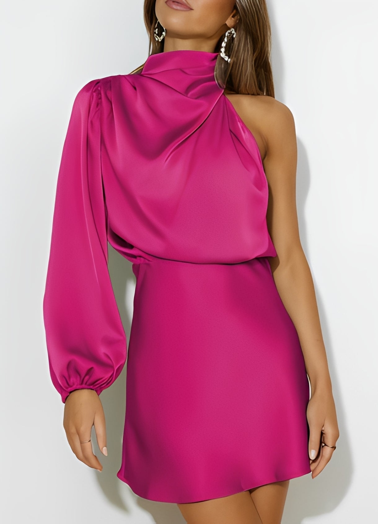 Sammy - Schickes One-Shoulder-Kleid mit langen Ärmeln